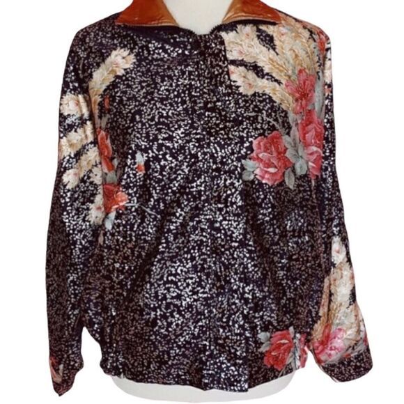 Vintage 80’s Hyung Club Metallic Floral Bomber Jacket - Picture 3 of 16